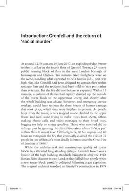 Introduction: Grenfell and the Return of 'Social Murder'