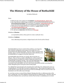 Timeline of the Rothschild Family