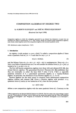 Composition Algebras of Degree Two