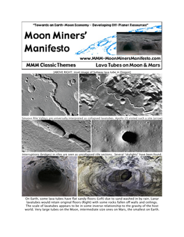 On Earth, Some Lava Tubes Have Flat Sandy Floors (Left)