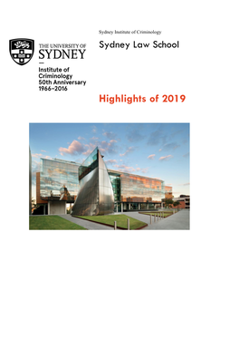 Sydney Institute of Criminology Highlights of 2019