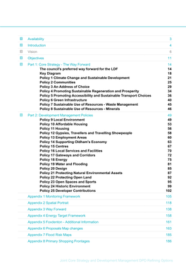 Joint Core Strategy and Development Management DPD Refining Options