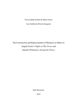 The Construction and Representation of Monsters As Others in Angela Carter’S Nights at the Circus And