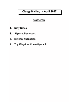 MAILING CONTENTS PAGE.Pub