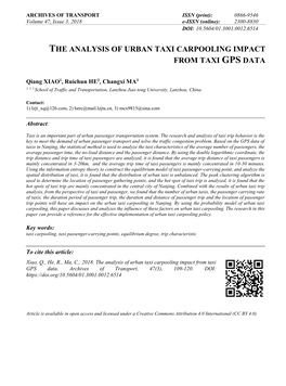 The Analysis of Urban Taxi Carpooling Impact from Taxi Gps Data