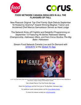 Food Network Canada Indulges in All the Flavours of Fall