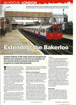 Bakerloo Line Extension Prospects Article