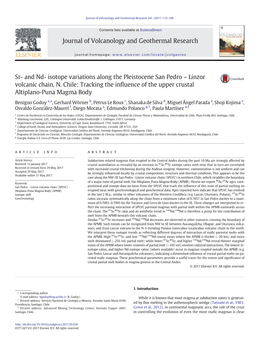 Linzor Volcanic Chain, N. Chile: Tracking the Influence Of