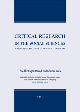 Critical Research in the Social Sciences