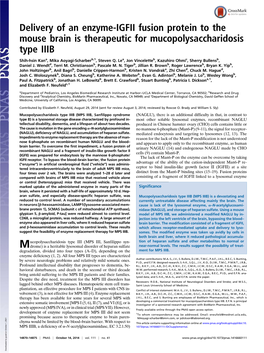 Delivery of an Enzyme-IGFII Fusion Protein to the Mouse Brain Is Therapeutic for Mucopolysaccharidosis Type IIIB