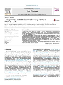 A Straightforward Method to Determine Flavouring Substances in Food By