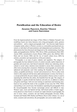 Pornification and the Education of Desire