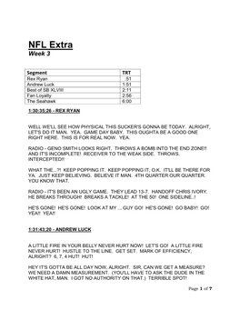 NFL Extra Week 3