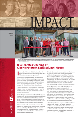 U Celebrates Opening of Cleone Peterson Eccles Alumni House