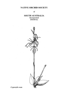 NATIVE ORCHID SOCIETY of SOUTH AUSTRALIA Inc