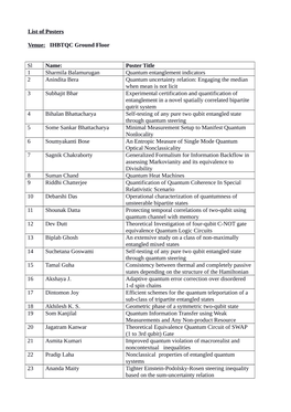 Poster Title 1 Sharmila Balamurugan Quantum Entanglement Indicators 2