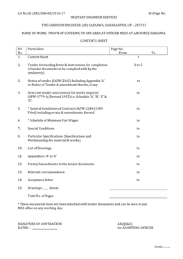 CA No.GE (AF)/SAR-08/2016-17 Srl Page No. MILITARY ENGINEER SERVICES the GARRISON ENGINEER (AF) SARSAWA, SAHARANPUR, up –