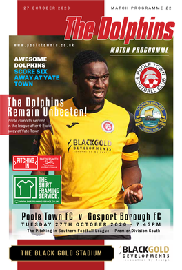 Gosport Borough FC TUESDAY 27TH OCTOBER 2020 - 7.45PM the Pitching in Southern Football League - Premier Division South