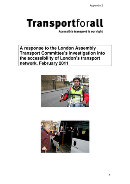 A Response to the London Assembly Transport Committee's Investigation