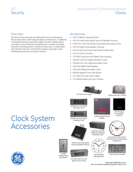 Data Sheet 85098-0003 -- Clock System Accessories