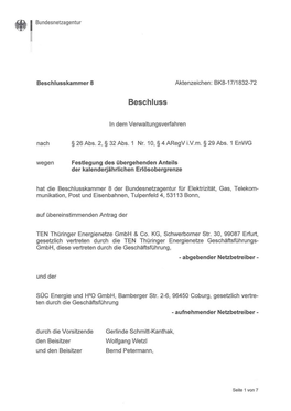 Beschlusskammer 8 Aktenzeichen: BK8-17/1832-72