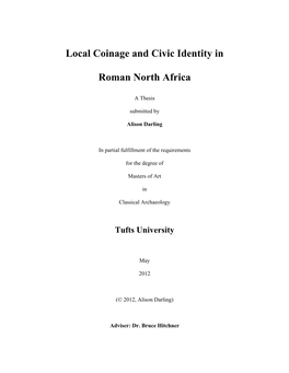 Local Coinage and Civic Identity in Roman North Africa