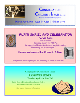 Purim Shpiel and Celebration