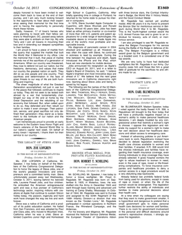 CONGRESSIONAL RECORD— Extensions of Remarks E1869 HON