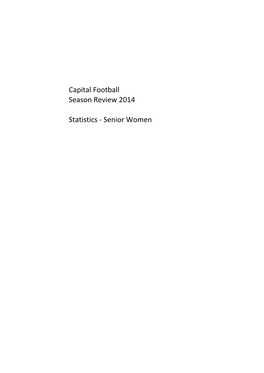 Capital Football Season Review 2014 Statistics