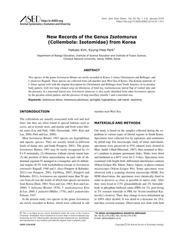 New Records of the Genus Isotomurus (Collembola: Isotomidae) from Korea