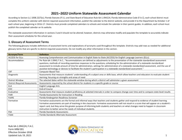 2020–2021 Uniform Statewide Assessment Calendar