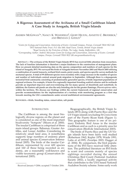 A Rigorous Assessment of the Avifauna of a Small Caribbean Island: a Case Study in Anegada, British Virgin Islands