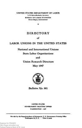 Directory of Labor Unions in the United States, 1947