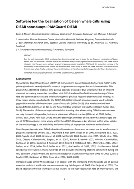 Software for the Localisation of Baleen Whale Calls Using DIFAR Sonobuoys: Pamguard DIFAR