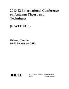 2013 IX International Conference on Antenna Theory and Techniques