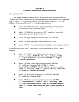 Content of Compliance Certification Application