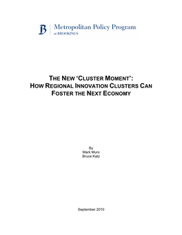 How Regional Innovation Clusters Can Foster the Next Economy