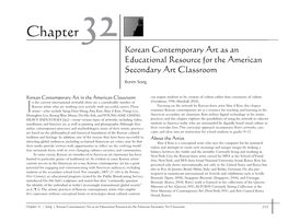 Chapter 32 Korean Contemporary Art As an Educational Resource for the American Secondary Art Classroom