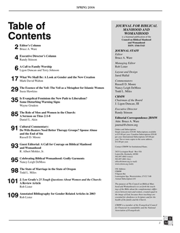 Table of Contents