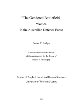 Women's Involvement in the Australian Military