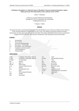 Pterosaur Skull and Wing in the AMNH Vertebrate Palaeontology, 0, 0 (2003)