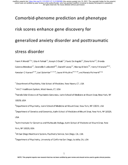 Comorbid-Phenome Prediction and Phenotype Risk Scores