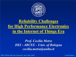 Reliability Challenges for High Performance Electronics in the Internet of Things Era