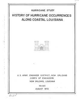 Hfstory of HURRICANE OCCURRENCES ALONG
