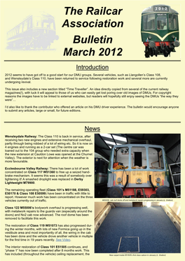 The Railcar Association Bulletin March 2012