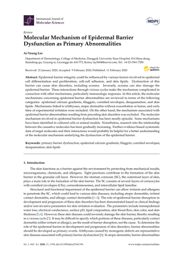Molecular Mechanism of Epidermal Barrier Dysfunction As Primary Abnormalities