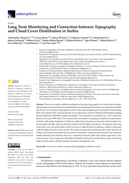 Long Term Monitoring and Connection Between Topography and Cloud Cover Distribution in Serbia