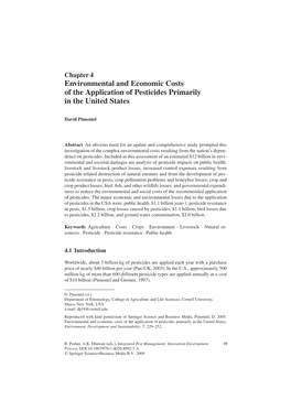 Environmental and Economic Costs of the Application of Pesticides Primarily in the United States