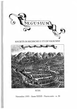 SOCIETÀ DI RICERCHE E STUDI VALSUSINI SUSA Novembre 1995