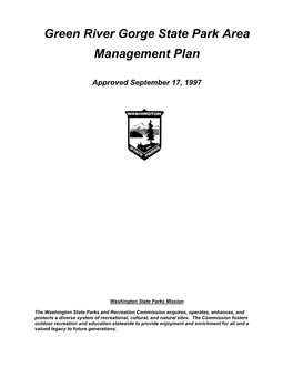 Green River Gorge Management Plan